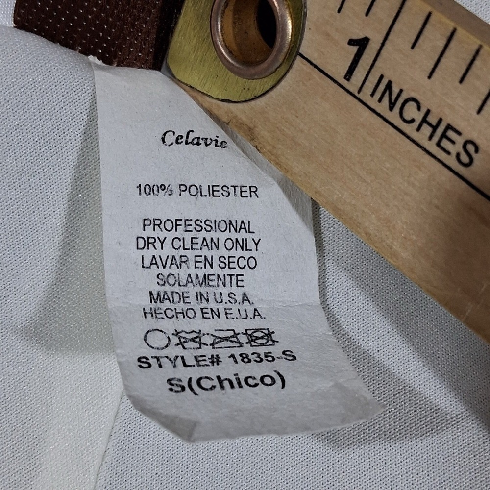 Vintage Celavie Beige Cocktail V Neck Dress Size Small Made in the US‎ - Picture 3 of 9